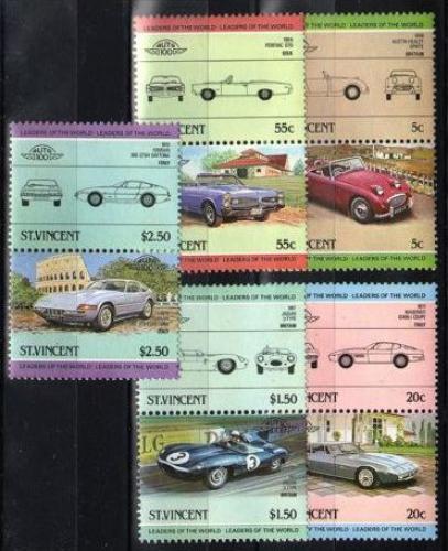 Poštovní známky Svatý Vincenc 1984 Automobily Mi# 756-65
