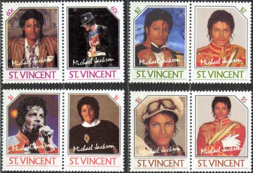 Potovn znmky Svat Vincenc 1985 Michael Jackson Mi# 890-97 Kat 10