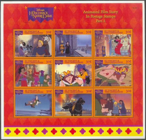 Potovn znmky Svat Vincenc 1996 Disney, Chrm Matky Bo Mi# 3641-49