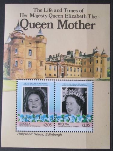 Poštovní známky Svatý Vincenc Gren. Bequia 1985 Královna Matka Mi# Block 1