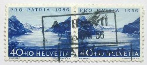 Poštovní známky Švýcarsko 1956 Jezero Wallen Mi# 631 Kat 19€