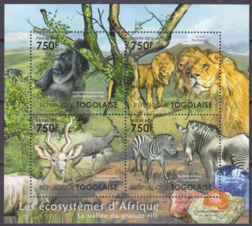 Poštovní známky Togo 2011 Fauna afrického pøíkopu Mi# 4193-96 Kat 12€