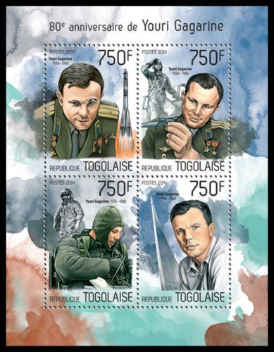 Potovn znmky Togo 2014 Jurij Gagarin Mi# 5732-35 Kat 12 - zvtit obrzek