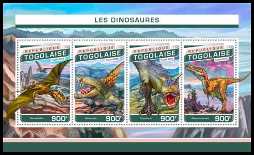 Potovn znmky Togo 2016 Dinosaui Mi# 7719-22 Kat 14 - zvtit obrzek