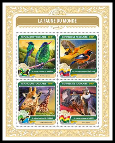 Potovn znmky Togo 2016 Fauna svta Mi# 7639-42 Kat 14 - zvtit obrzek