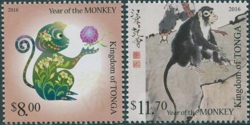 Potovn znmky Tonga 2015 nsk nov rok, rok opice Mi# 2062-63 Kat 25