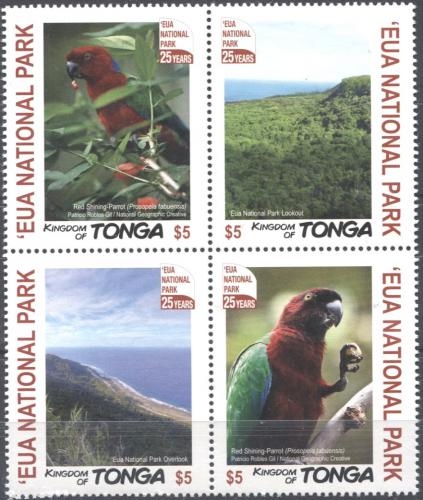 Potovn znmky Tonga 2017 Papouek ervenoleskl, NP Eua Mi# 2146-49 Kat 26