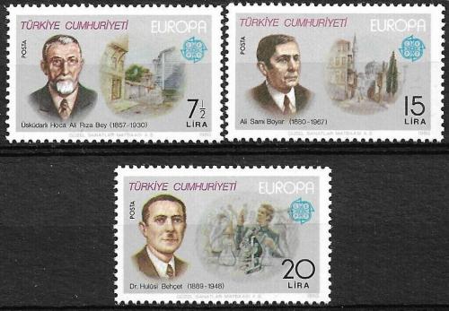 Poštovní známky Turecko 1980 Evropa CEPT, osobnosti Mi# 2510-12