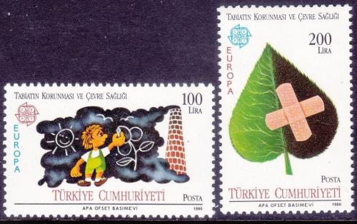 Poštovní známky Turecko 1986 Evropa CEPT, ochrana pøírody Mi# 2738-39 Kat 18€