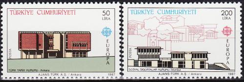 Poštovní známky Turecko 1987 Evropa CEPT, moderní architektura Mi# 2777-78 Kat 18€