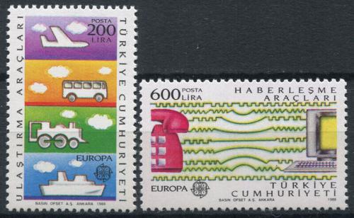 Poštovní známky Turecko 1988 Evropa CEPT, doprava a komunikace Mi# 2808-09 Kat 18€