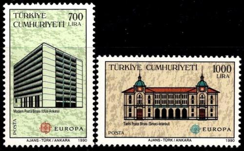 Poštovní známky Turecko 1990 Evropa CEPT, pošta Mi# 2886-87 Kat 10€
