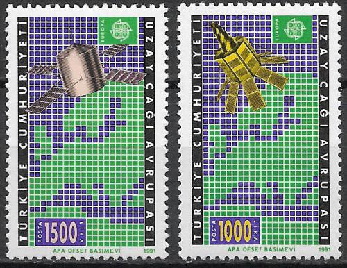 Poštovní známky Turecko 1991 Evropa CEPT, prùzkum vesmíru Mi# 2921-22 Kat 22€