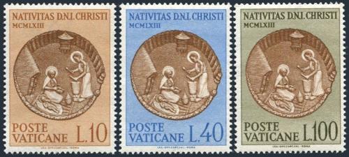 Poštovní známky Vatikán 1963 Vánoce, narození Krista Mi# 439-41