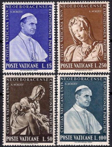 Poštovní známky Vatikán 1964 Papež Pavel VI. a socha od Michelangela Mi# 450-53