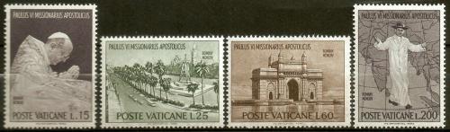 Poštovní známky Vatikán 1964 Papež Pavel VI. na kongresu v Bombaj Mi# 467-70