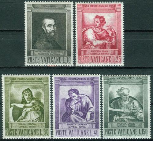 Poštovní známky Vatikán 1964 Umìní, Michelangelo Buonarroti Mi# 454-58