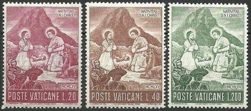 Poštovní známky Vatikán 1965 Vánoce Mi# 487-89