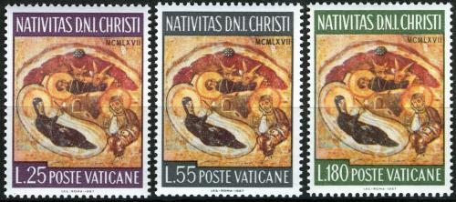Poštovní známky Vatikán 1967 Vánoce Mi# 533-35