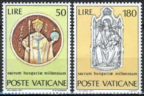 Poštovní známky Vatikán 1971 Sjednocení Uhrù, 1000. výroèí Mi# 594-95 