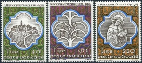 Poštovní známky Vatikán 1974 Svatý Bonaventura, filozof Mi# 643-45