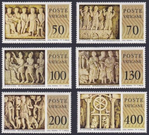 Poštovní známky Vatikán 1977 Reliéf sarkofágu Mi# 711-16