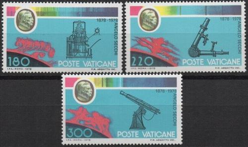 Poštovní známky Vatikán 1979 Angelo Secchi, astronom Mi# 745-47