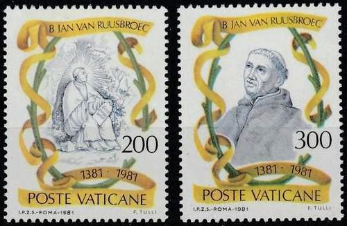 Poštovní známky Vatikán 1981 Johannes van Ruusbroec Mi# 789-90