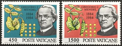 Poštovní známky Vatikán 1984 Gregor Mendel, pøírodovìdec Mi# 844-45