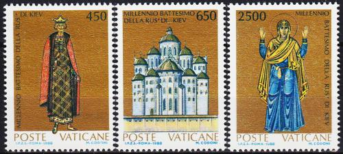 Poštovní známky Vatikán 1988 Christianizace Kyjevského knížectví Mi# 946-48