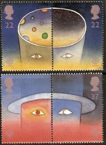 Poštovní známky Velká Británie 1991 Evropa CEPT, prùzkum vesmíru Mi# 1337-40 Kat 6€