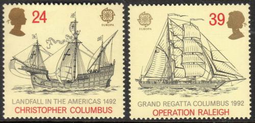 Poštovní známky Velká Británie 1992 Evropa CEPT, objevení Ameriky Mi# 1400-01 Kat 6€