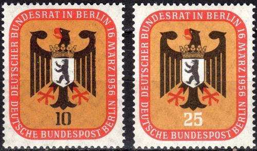 Poštovní známky Západní Berlín 1956 Mìstský znak Mi# 136-37 Kat 6.50€