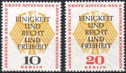 Poštovní známky Západní Berlín 1957 Státní znak pøetisk Mi# 174-75 Kat 6€