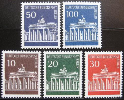 Poštovní známky Západní Berlín 1966-67 Brandenburská brána Mi# 286-90 Kat 7.50€