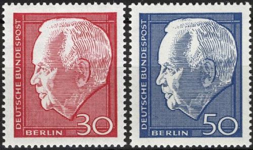 Poštovní známky Západní Berlín 1967 Prezident Heinrich Lübke Mi# 314-15