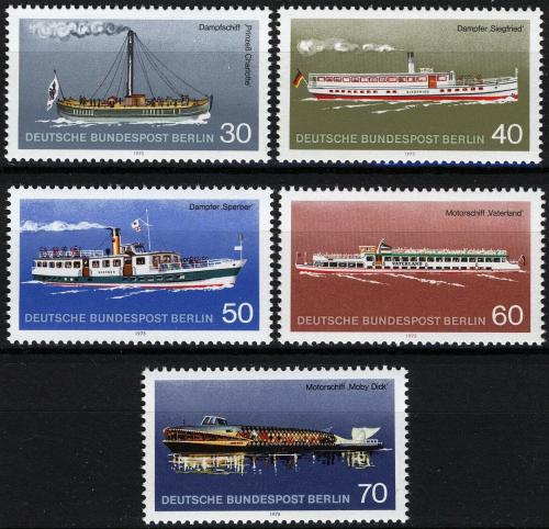 Poštovní známky Západní Berlín 1975 Lodì Mi# 483-87 Kat 6€