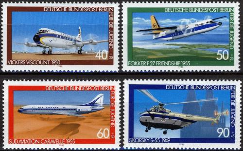 Poštovní známky Západní Berlín 1980 Letadla Mi# 617-20
