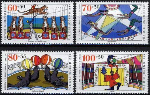 Potovn znmky Zpadn Berln 1989 Cirkus Mi# 838-41 Kat 12  - zvtit obrzek