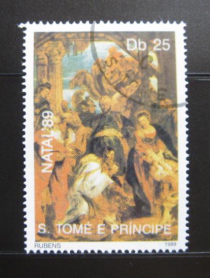 Poštovní známka Svatý Tomáš 1989 Umìní, Rubens Mi# 1154