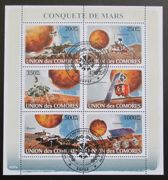 Poštové známky Komory 2008 Prieskum Marsu Mi# 1946-51 Kat 13€
