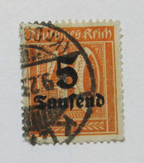 Potovn znmka Nmecko 1923 Nominl, petisk Mi# 277