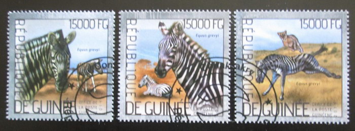 Potovn znmky Guinea 2014 Zebra Grvyho Mi# 10363-65 Kat 18