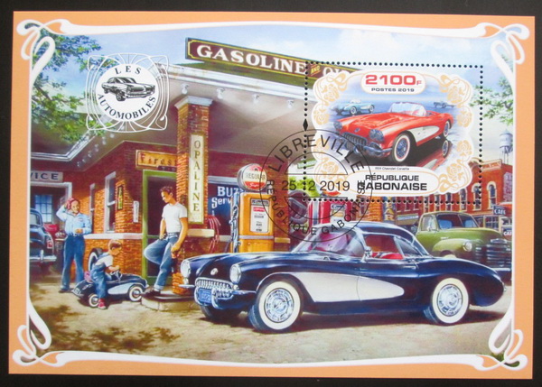 Poštová známka Gabon 2019 Klasické automobily Mi# N/N