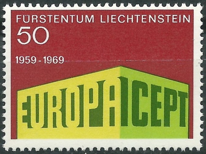 Potovn znmka Lichtentejnsko 1969 Evropa CEPT Mi# 507