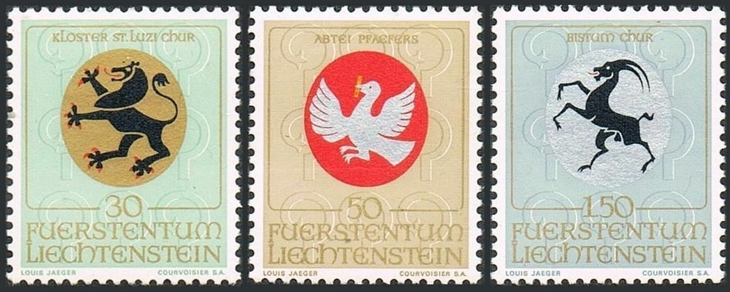 Potovn znmky Lichtentejnsko 1969 Znaky Mi# 514-16