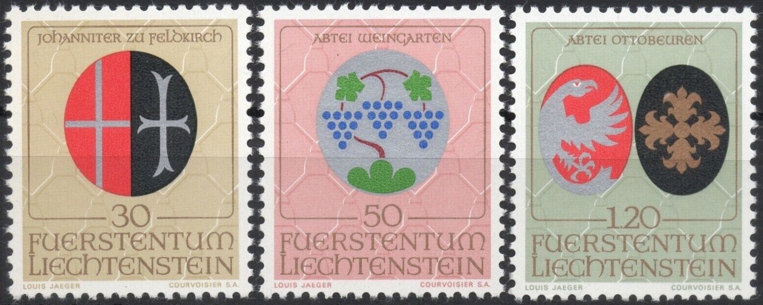 Potovn znmky Lichtentejnsko 1971 Erby Mi# 548-50