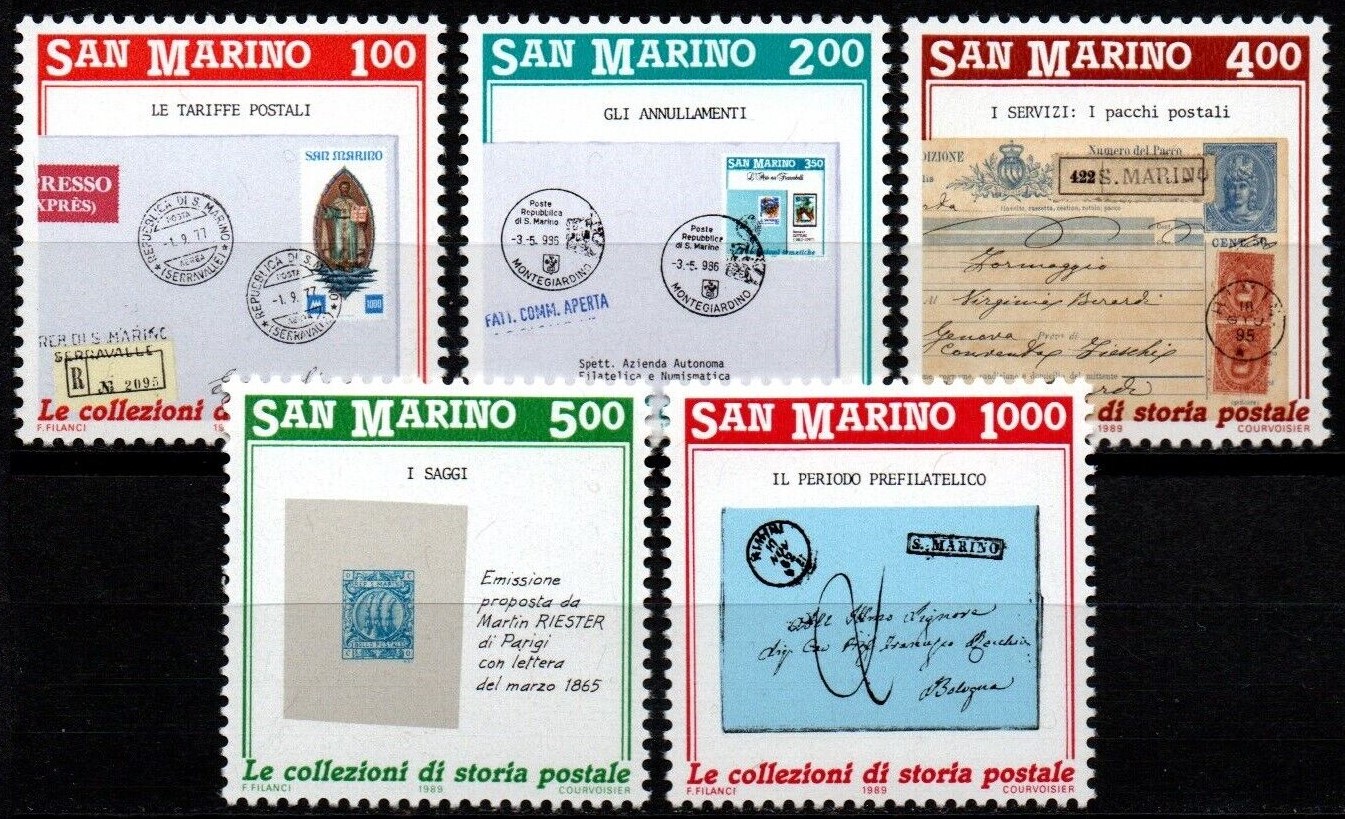 Potovn znmky San Marino 1989 Historie poty Mi# 1416-20