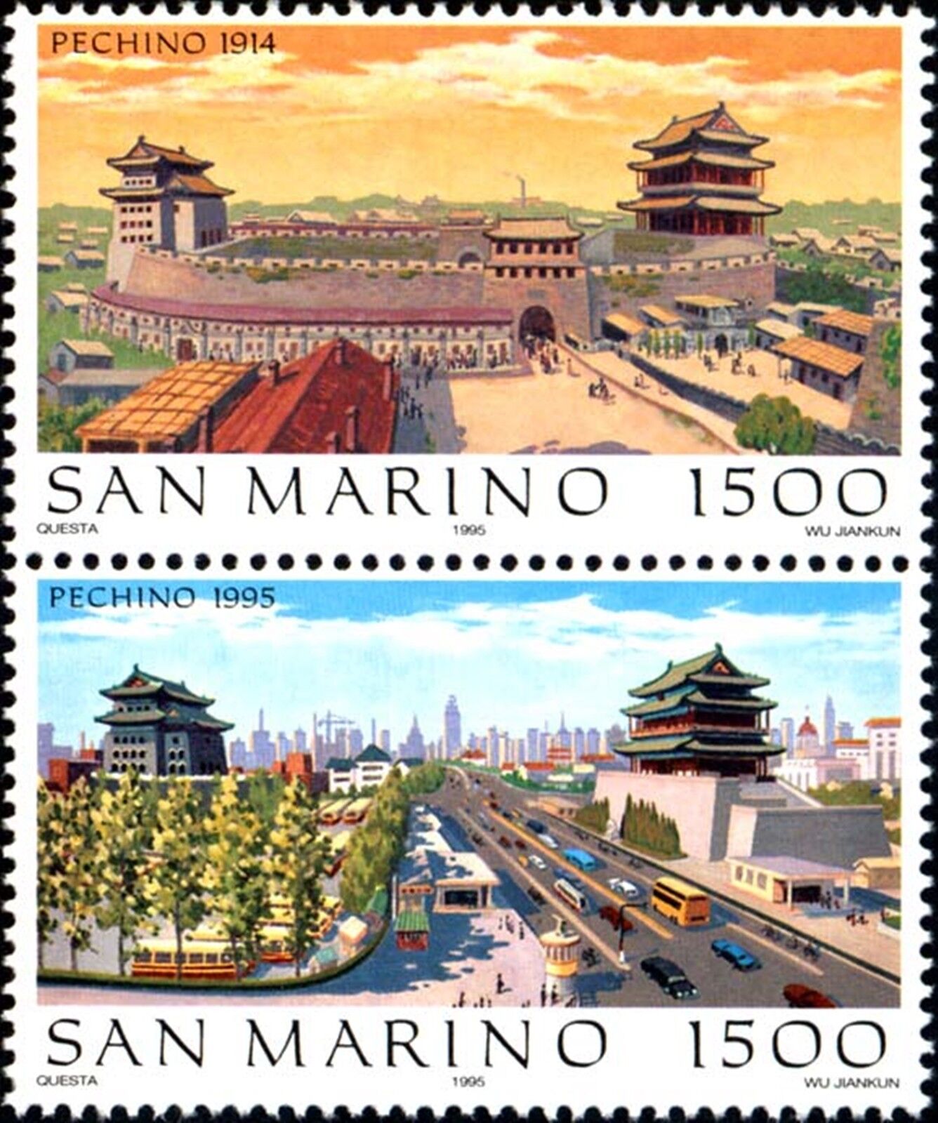 Potovn znmky San Marino 1995 Peking Mi# 1617-18