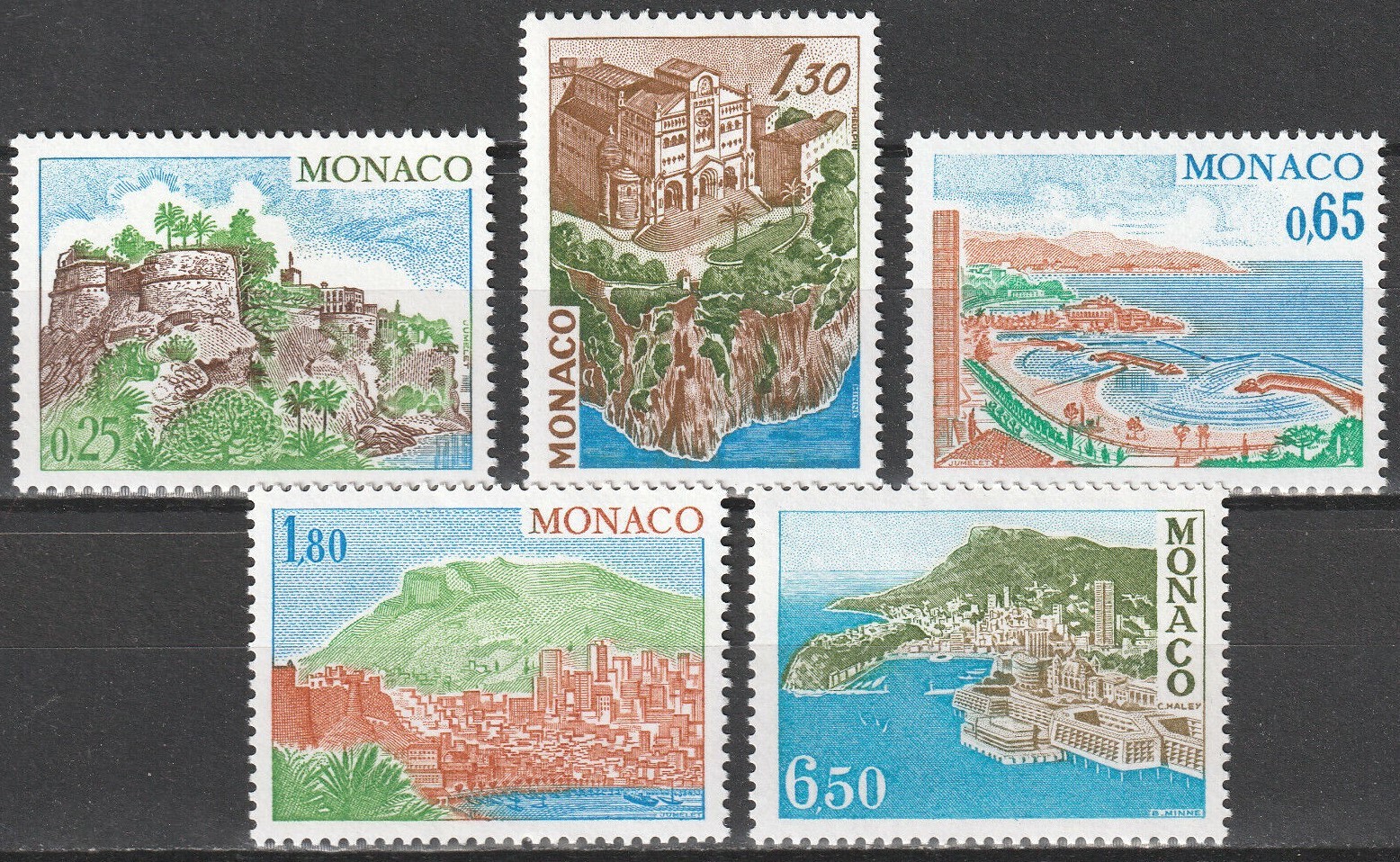 Potovn znmky Monako 1978 Turistick zajmavosti Mi# 1331-35 Kat 6.50